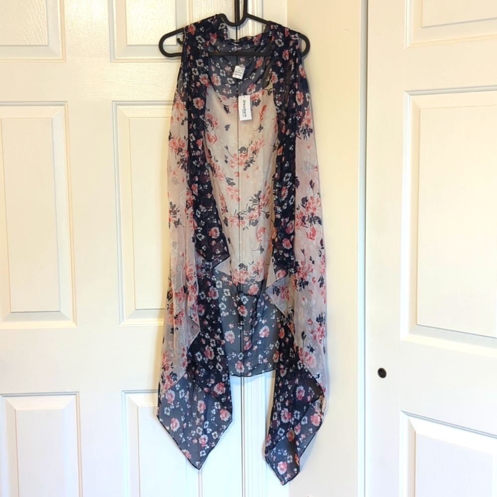 Dress Barn Floral Long Sleeveless Cover Up